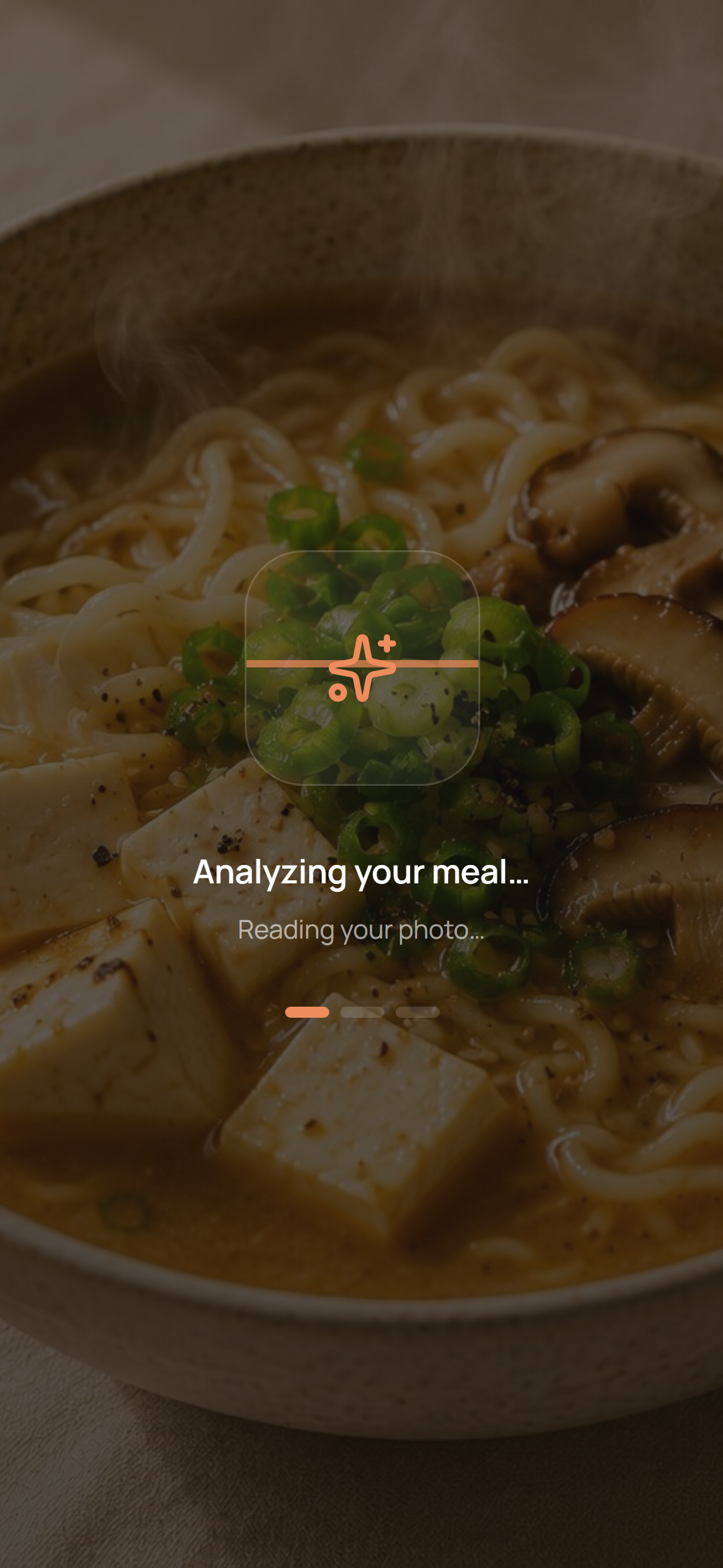 AI scanning a meal in the Nourish Tech app